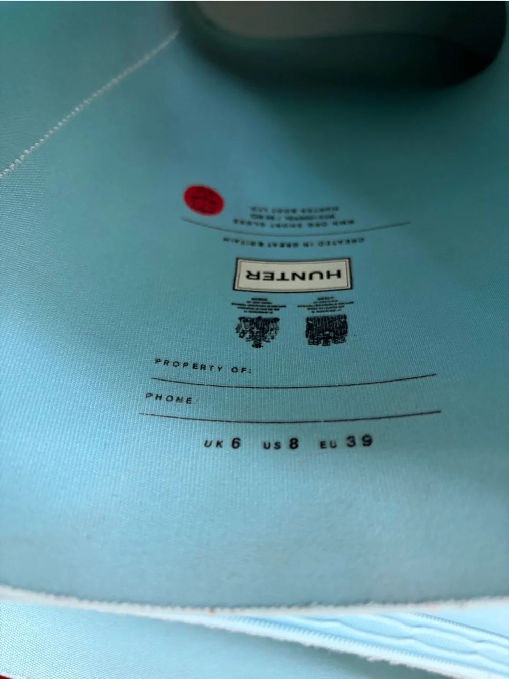 Hunter Pale Blue Rain Boots